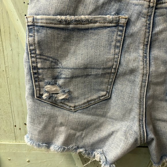 Women's American Eagle 00 Curvy Hi-Rise Shortie Denim‎ Jean Shorts - Picture 11 of 12